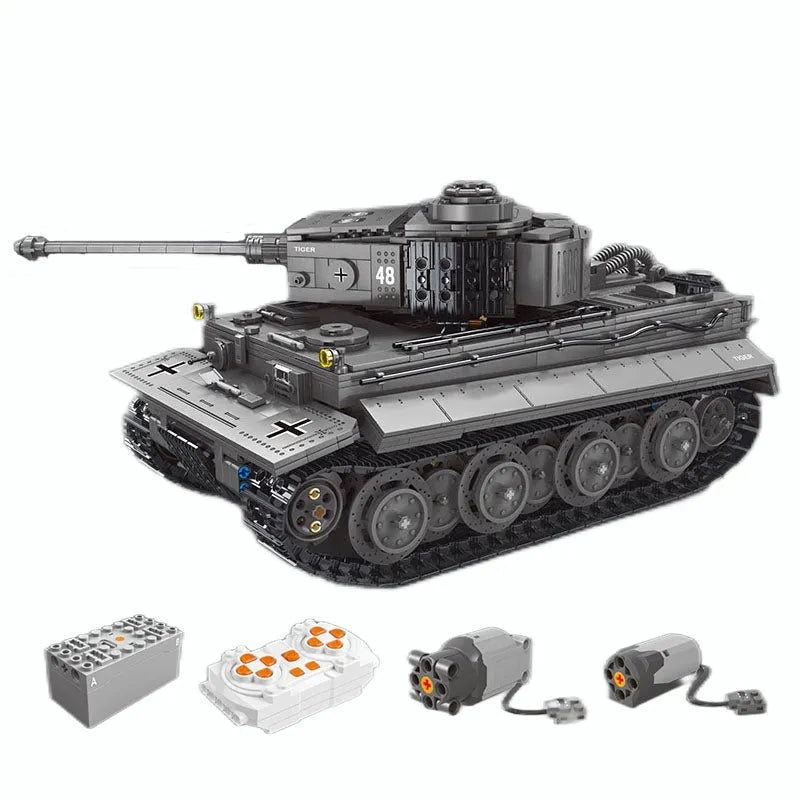 Building Blocks MOC WW2 Military RC APP Heavy Tiger Tank Bricks Toys T4016 - 1