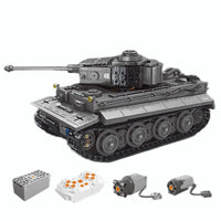 Thumbnail for Building Blocks MOC WW2 Military RC APP Heavy Tiger Tank Bricks Toys T4016 - 1