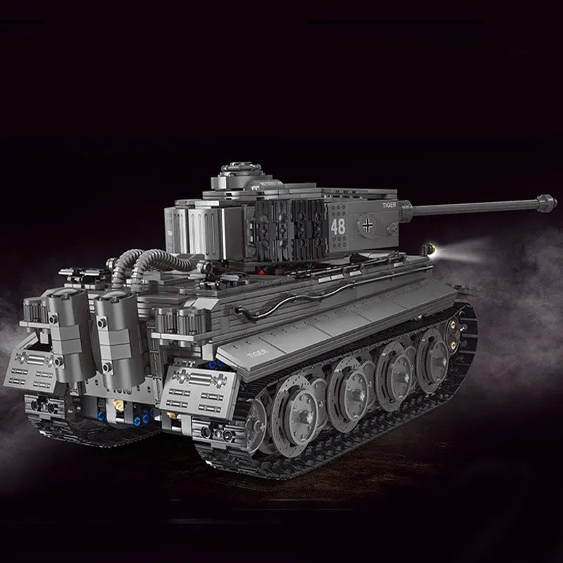 Building Blocks MOC WW2 Military RC APP Heavy Tiger Tank Bricks Toys T4016 - 4