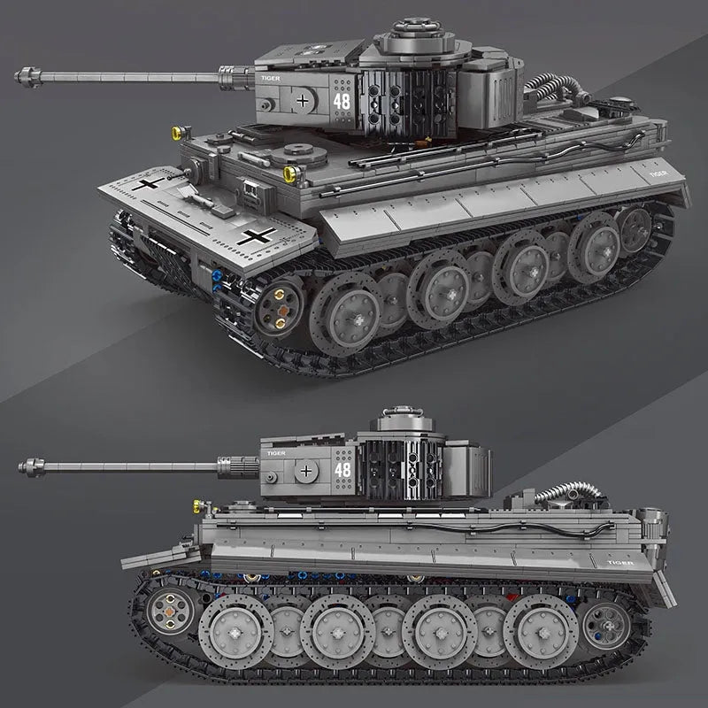 Building Blocks MOC WW2 Military RC APP Heavy Tiger Tank Bricks Toys T4016 - 5