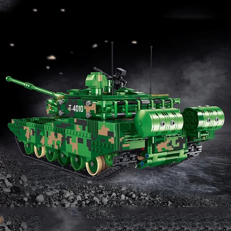 Building Blocks MOC WW2 Motorized RC ZTZ 99A Battle Tank Bricks Toys - 1