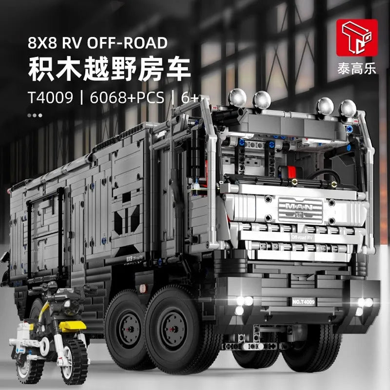 Building Blocks Motorized MOC RC Luxury Off - Road Heavy RV Truck Bricks Toy T4009 - 3