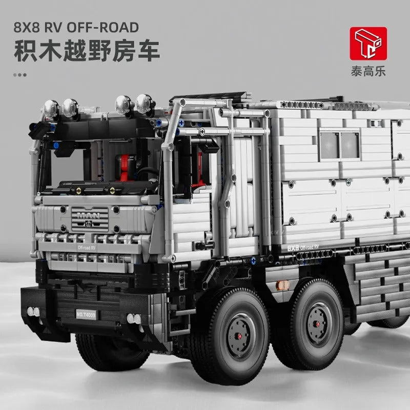 Building Blocks Motorized MOC RC Luxury Off - Road Heavy RV Truck Bricks Toy T4009 - 11