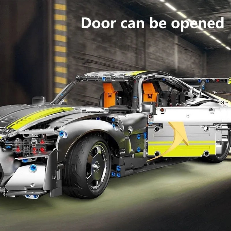 Building Blocks Tech Classic MOC AMG GT Super Racing Car Bricks Toy T5035 - 7