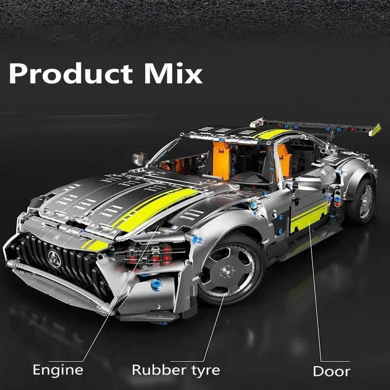 Building Blocks Tech Classic MOC AMG GT Super Racing Car Bricks Toy T5035 - 4