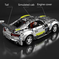 Thumbnail for Building Blocks Tech Classic MOC AMG GT Super Racing Car Bricks Toy T5035 - 5