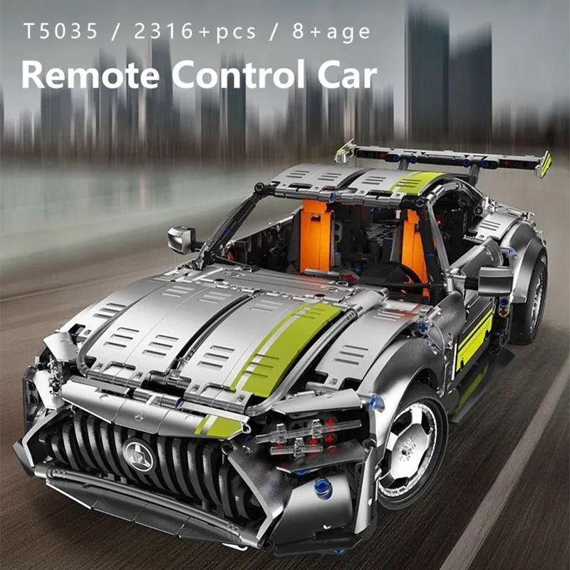 Building Blocks Tech Classic MOC AMG GT Super Racing Car Bricks Toy T5035 - 6