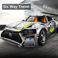 Thumbnail for Building Blocks Tech Classic MOC AMG GT Super Racing Car Bricks Toy T5035 - 2