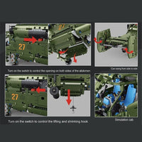 Thumbnail for Building Blocks Tech Military Armed Ka27 Attack Helicopter Bricks Toy - 3