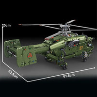 Thumbnail for Building Blocks Tech Military Armed Ka27 Attack Helicopter Bricks Toy - 4