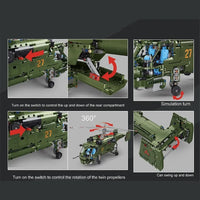 Thumbnail for Building Blocks Tech Military Armed Ka27 Attack Helicopter Bricks Toy - 6