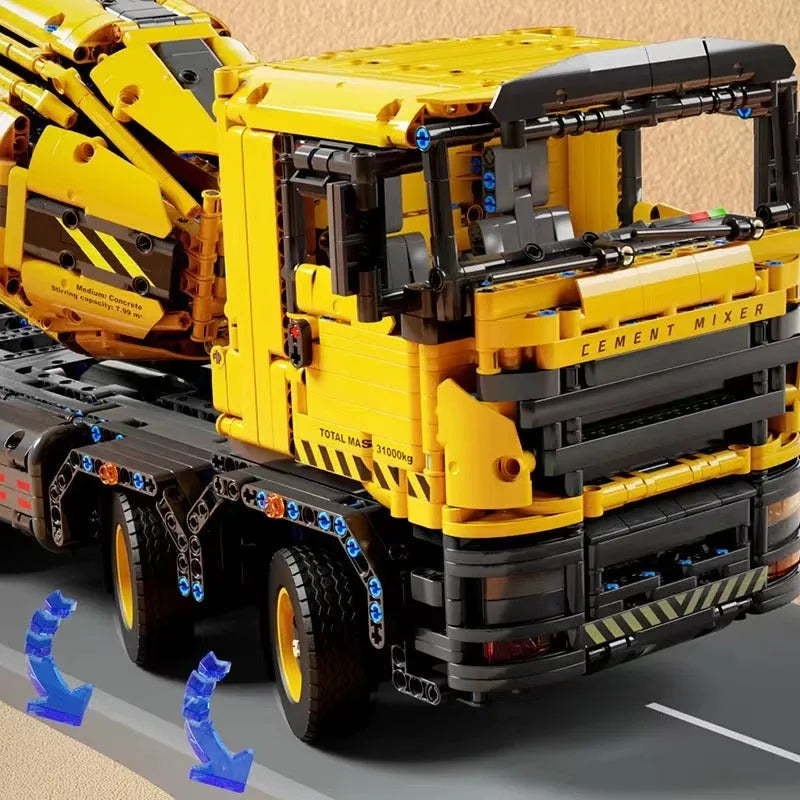Building Blocks Tech MOC APP Mechanical RC Mixer Truck Bricks Toys T4005 - 11