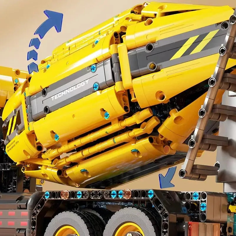 Building Blocks Tech MOC APP Mechanical RC Mixer Truck Bricks Toys T4005 - 8