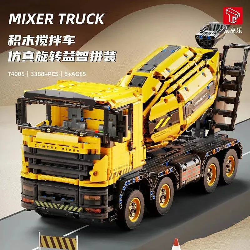 Building Blocks Tech MOC APP Mechanical RC Mixer Truck Bricks Toys T4005 - 2