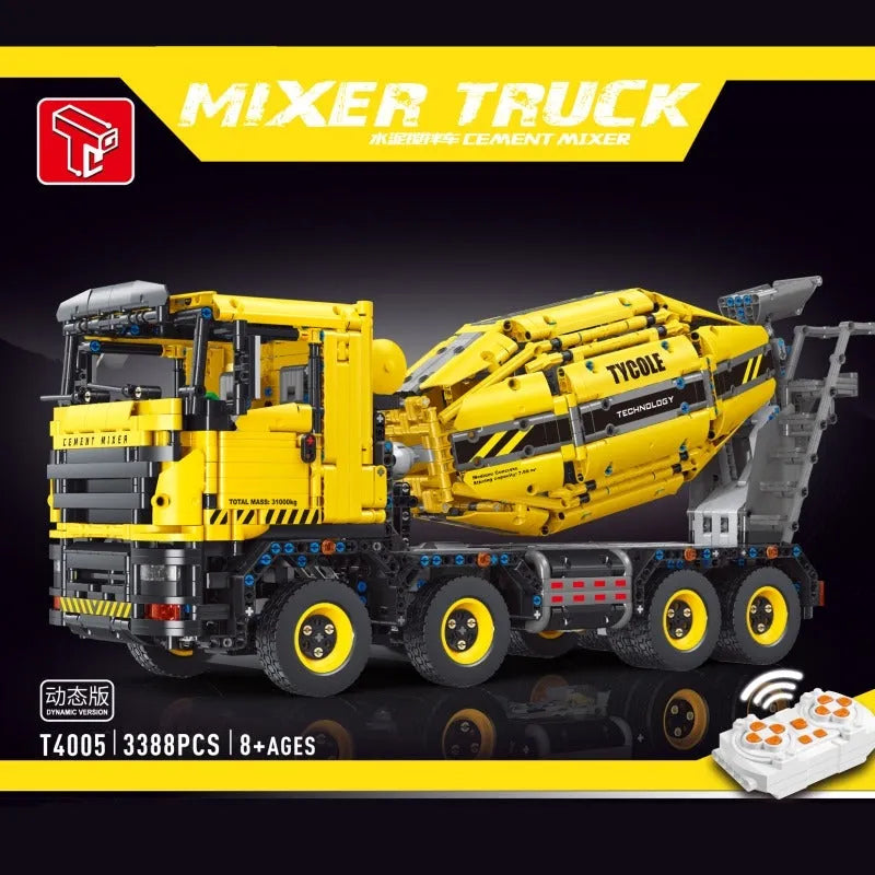 Building Blocks Tech MOC APP Mechanical RC Mixer Truck Bricks Toys T4005 - 3
