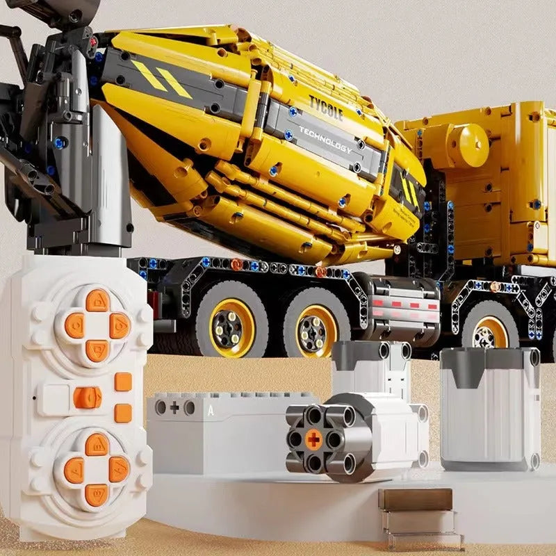 Building Blocks Tech MOC APP Mechanical RC Mixer Truck Bricks Toys T4005 - 10