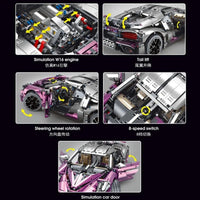 Thumbnail for Building Blocks Tech MOC Bugatti Divo Racing Car Bricks Toys T5004A Construction Set Toys - 6