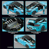Thumbnail for Building Blocks Tech MOC C63 AMG Racing Car Bricks Toy T5002 Construction Set Toys - 6
