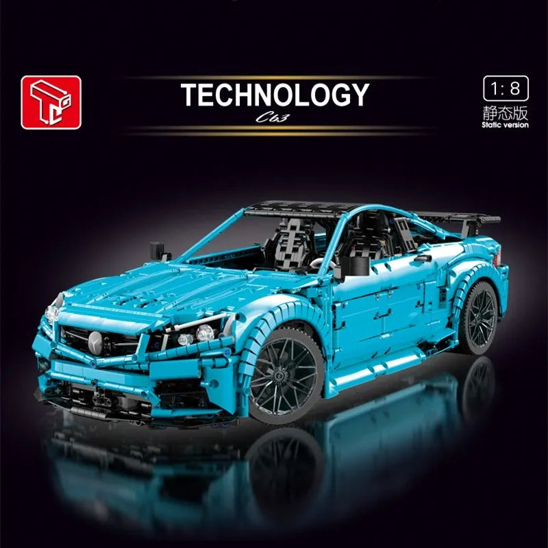 Building Blocks Tech MOC C63 AMG Racing Car Bricks Toy T5002 Construction Set Toys - 2