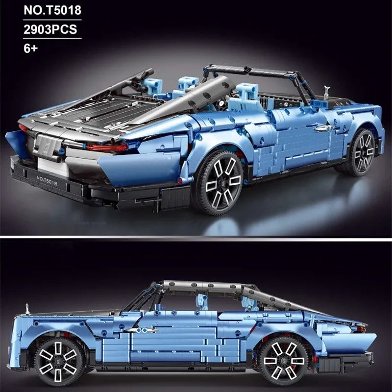 Building Blocks Tech MOC Classic RR Boat Tail Luxury Car Bricks Toy T5018 - 6