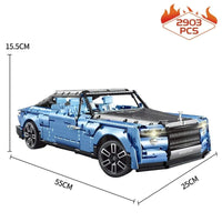 Thumbnail for Building Blocks Tech MOC Classic RR Boat Tail Luxury Car Bricks Toy T5018 - 7