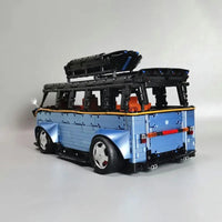 Thumbnail for Building Blocks Tech MOC Electroplated Camper Bus Van Bricks Toy T5022A - 13