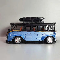 Thumbnail for Building Blocks Tech MOC Electroplated Camper Bus Van Bricks Toy T5022A - 8