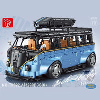 Thumbnail for Building Blocks Tech MOC Electroplated Camper Bus Van Bricks Toy T5022A - 2