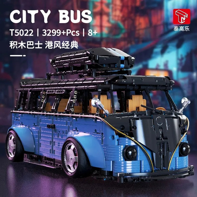 Building Blocks Tech MOC Electroplated Camper Bus Van Bricks Toy T5022A - 3