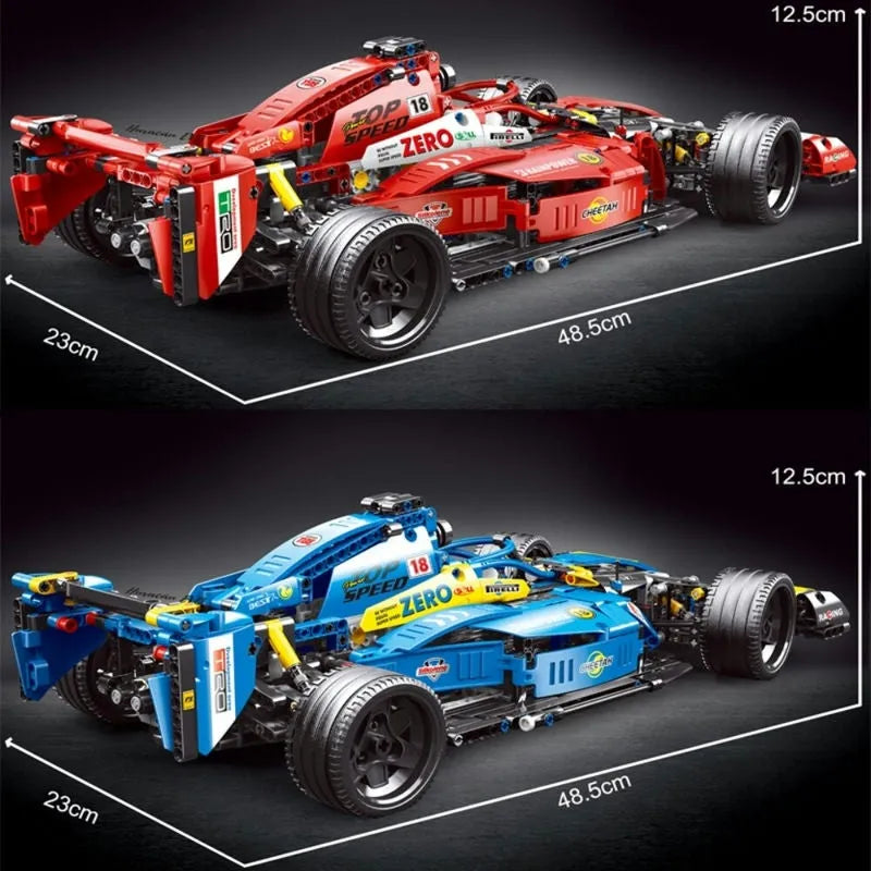 Building Blocks Tech MOC F1 Alternate Super Racing Car Bricks Toy T2018 - 5