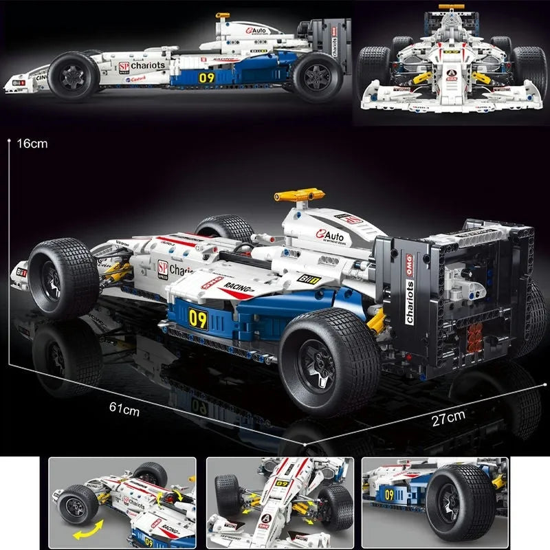 Building Blocks Tech MOC F1 Formula Racing Sports Car Bricks Toy T5009 Construction Set Toys - 3