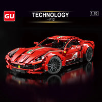 Thumbnail for Building Blocks Tech MOC Ferrari F12 Berlinetta Sports Car Bricks Toy T5001 - 2