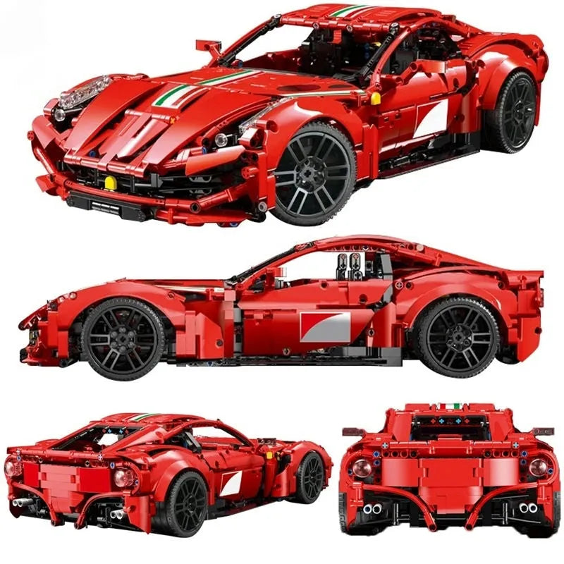 Building Blocks Tech MOC Ferrari F12 Berlinetta Sports Car Bricks Toy T5001 - 1