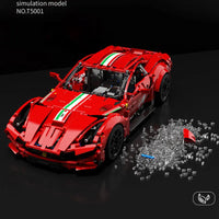 Thumbnail for Building Blocks Tech MOC Ferrari F12 Berlinetta Sports Car Bricks Toy T5001 - 6