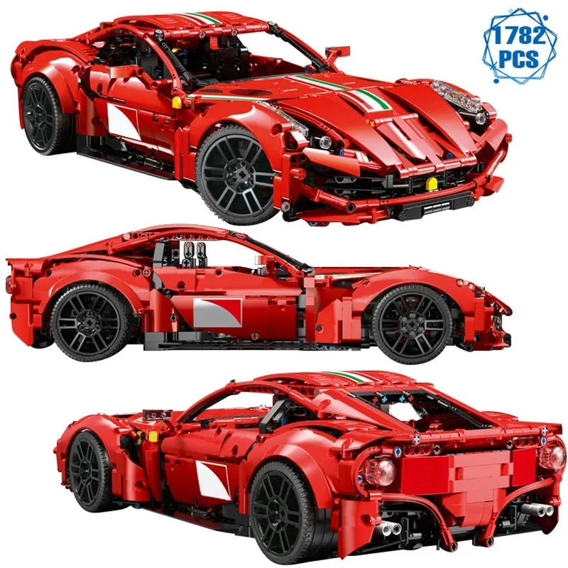 Building Blocks Tech MOC Ferrari F12 Berlinetta Sports Car Bricks Toy T5001 - 4