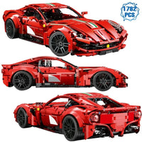 Thumbnail for Building Blocks Tech MOC Ferrari F12 Berlinetta Sports Car Bricks Toy T5001 - 4