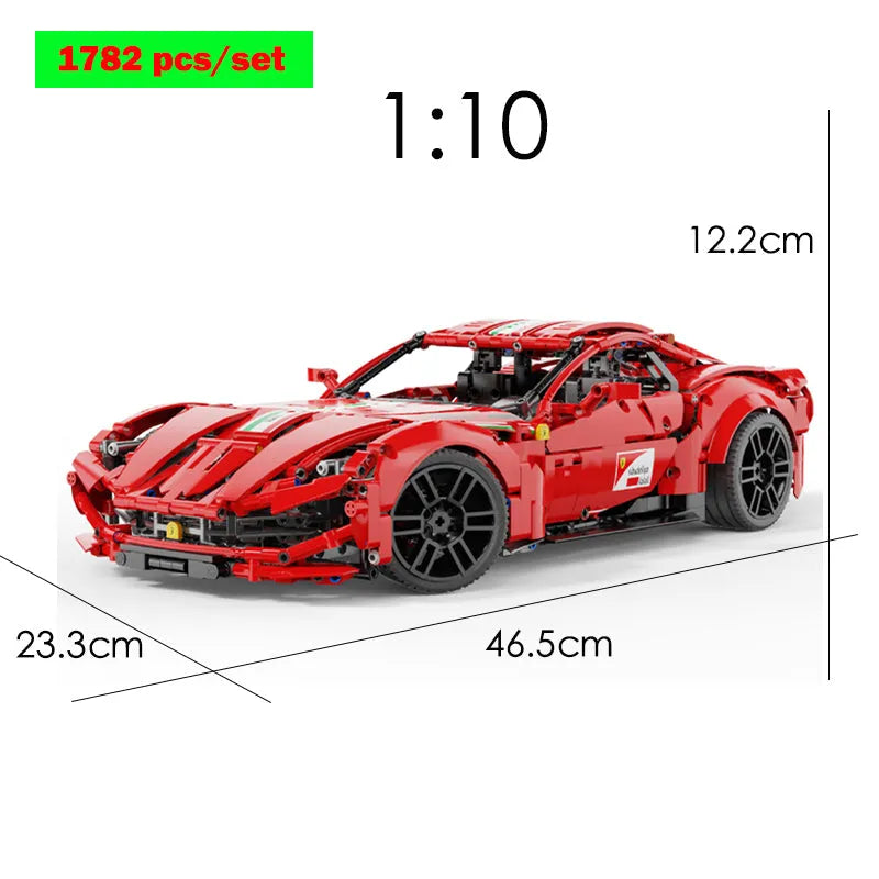 Building Blocks Tech MOC Ferrari F12 Berlinetta Sports Car Bricks Toy T5001 - 3