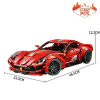 Thumbnail for Building Blocks Tech MOC Ferrari F12 Berlinetta Sports Car Bricks Toy T5001 - 9
