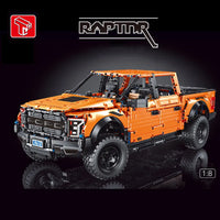 Thumbnail for Building Blocks Tech MOC Ford F-150 Raptor Pickup Truck Bricks Toys T5014 - 1