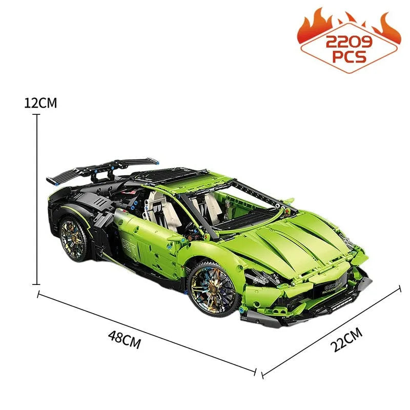 Building Blocks Tech MOC Green Concept Sports Car Bricks Toys T5028 Construction Set Toys - 1