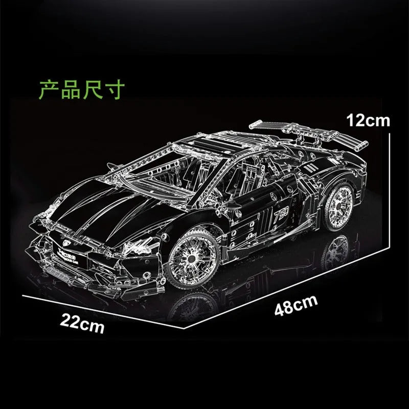 Building Blocks Tech MOC Green Concept Sports Car Bricks Toys T5028 Construction Set Toys - 7