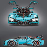 Thumbnail for Building Blocks Tech MOC Hong Qi S9 Super Racing Car Bricks Toys T5011 - 8