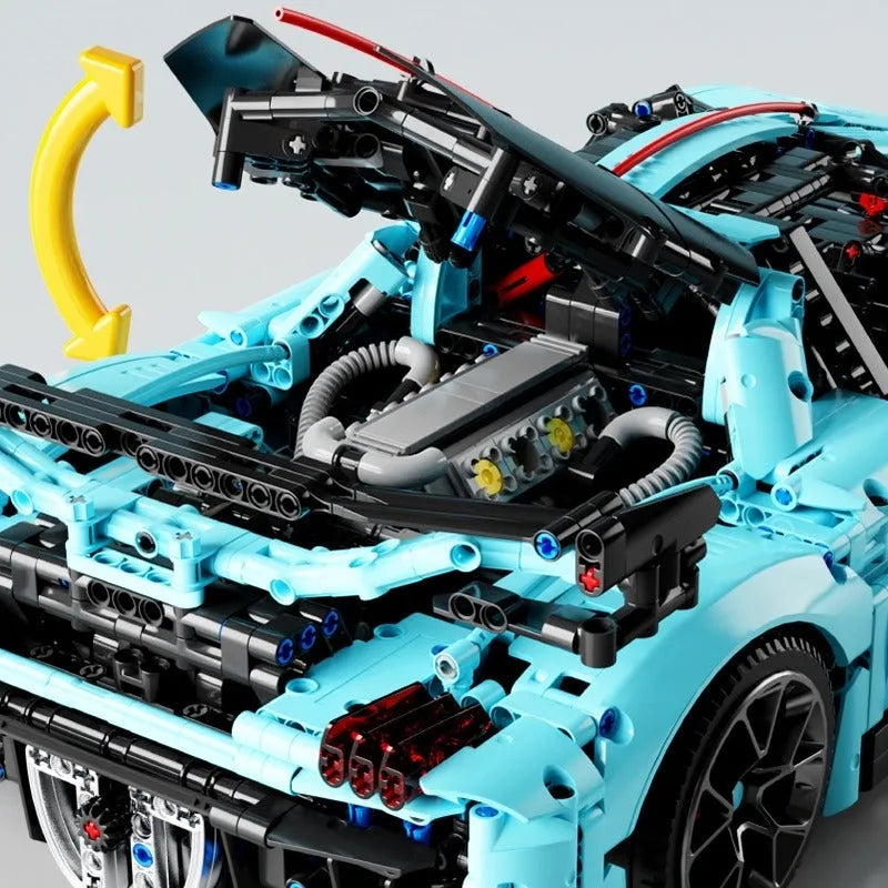 Building Blocks Tech MOC Hong Qi S9 Super Racing Car Bricks Toys T5011 - 11