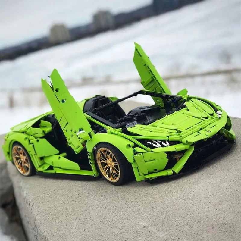 Building Blocks Tech MOC Huracan Evo Spyder Racing Car Bricks Toy T5003 - 8
