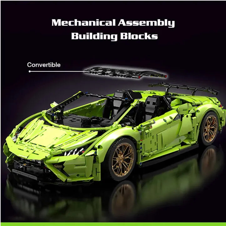 Building Blocks Tech MOC Huracan Evo Spyder Racing Car Bricks Toy T5003 - 2