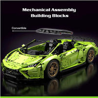 Thumbnail for Building Blocks Tech MOC Huracan Evo Spyder Racing Car Bricks Toy T5003 - 2