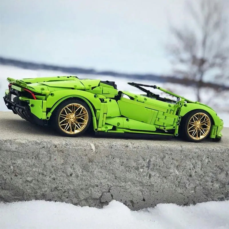 Building Blocks Tech MOC Huracan Evo Spyder Racing Car Bricks Toy T5003 - 9