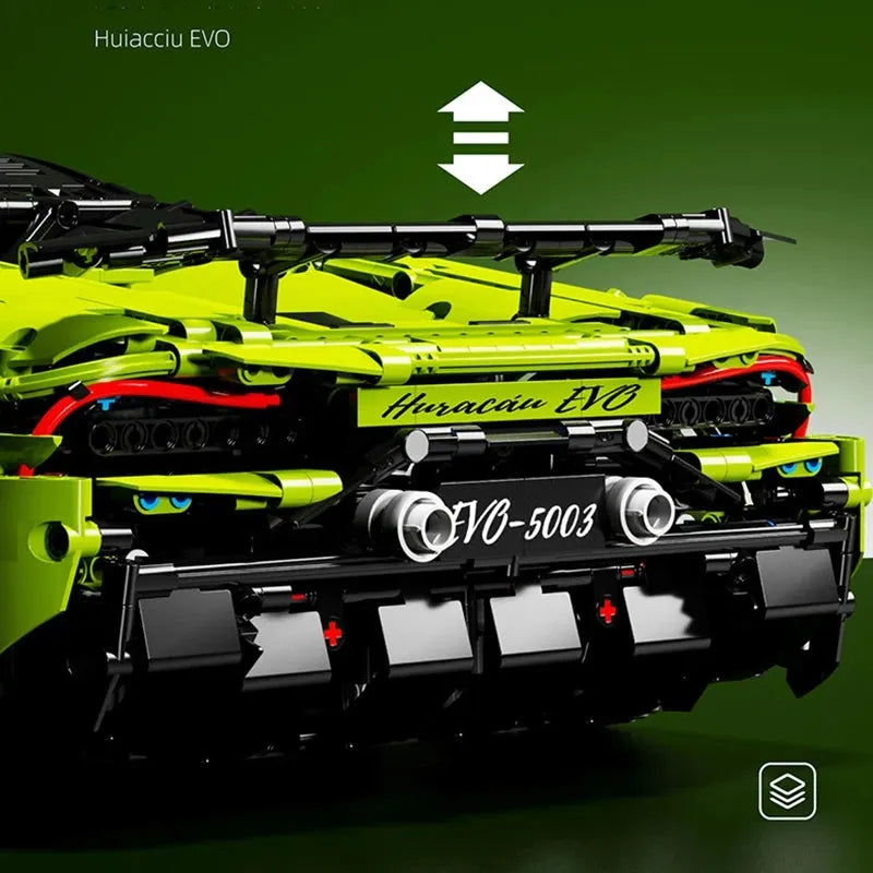 Building Blocks Tech MOC Huracan Evo Spyder Racing Car Bricks Toy T5003 - 17