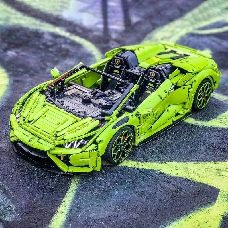 Building Blocks Tech MOC Huracan Evo Spyder Racing Car Bricks Toy T5003 - 15