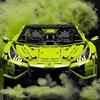 Thumbnail for Building Blocks Tech MOC Huracan Evo Spyder Racing Car Bricks Toy T5003 - 14
